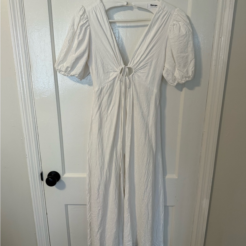 Showpo.Elegant White Puff Sleeve Dress